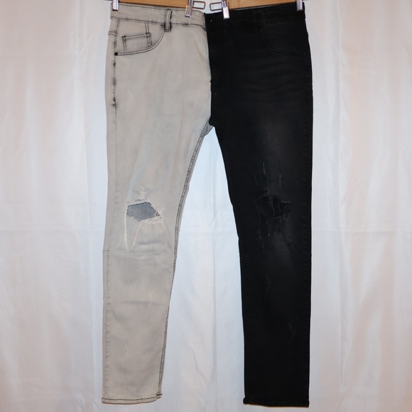 Fashion Nova Other - Fashion Nova Two-tone Distressed Skinny Jeans